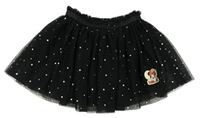 Čierna tylová bodkovaná á sukňa s Minnie Disney