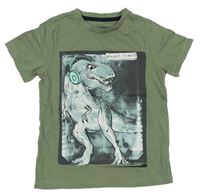 Khaki tričko s dinosaurem F&F