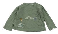 Khaki rebrované tričko s Gruffalem zn. Tu
