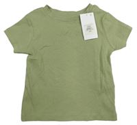 Khaki žebrované tričko Primark