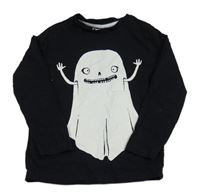 Černé triko s duchem Tu