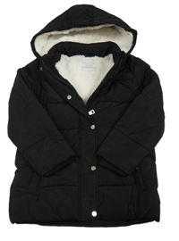 Černá šusťáková zimní bunda s kapucí Primark