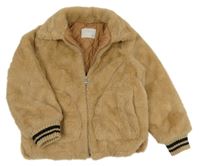 Hnědá kožešinová zateplená bunda Zara