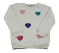 Smotanová rebrovaná mikina so srdiečkami Kiki&Koko