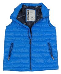 Modrá šušťáková prešívaná zateplená vesta Reserved
