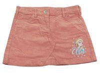 Ružová manšestová sukňa s Elsou Disney