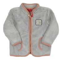 Nové - Sivá chlpatá prepínaci mikina s nášivkou S. Oliver