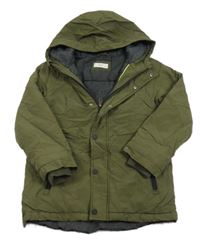 Khaki šusťáková zimní bunda s kapucí Mango