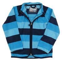 Tmavomodro-modrá pruhovaná fleecová propínací mikina TCM