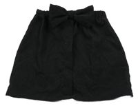 Čierna menšestrová sukňa s mašlou Shein