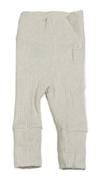 Smotanové rebrované ľahké tepláky H&M