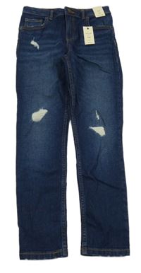 Nové - Tmavomodré skinny rifle s vyšúchaním River Island