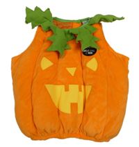Nové - Oranžová zamatová vycpaná vesta - tekvica