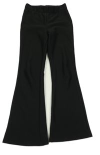 Čierne rebrované flare nohavice Primark