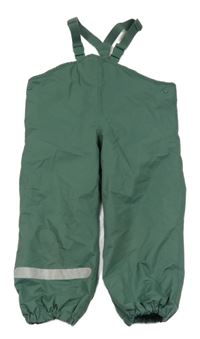 Khaki šusťákové nepromokavé laclové podšité kalhoty TCM