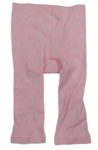 Světlerůžové puntíkaté punčochové kamaše s kočkou