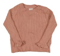Růžový žebrovaný svetr H&M