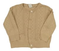 Béžový prepínaci sveter s perforovaným vzorom H&M