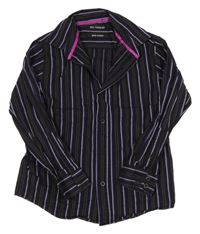 Tmavo-světlefialová pruhovaná košile M&S