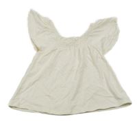 Smotanové tričko s volánkovýmio rukávy