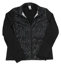 Čierna vzorovaná športová prepínaci mikina Decathlon