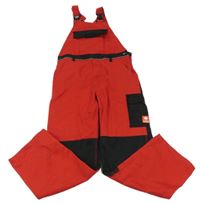 Červeno-černé laclové pracovní kalhoty s kapsou Engelbert strauss