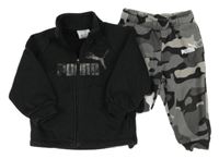 2set - Černo-šedá army tepláková souprava Puma