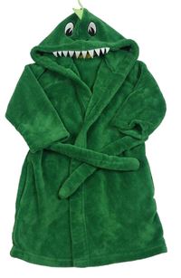 Zelený chlpatý župan s kapucí - dinosaurus M&S