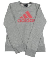 Šedá melírovaná mikina s logem Adidas