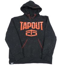 Čierno-červená mikina s nápisom a kapucňou Tapout