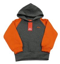 Nové - Sivo-oranžová mikina s kapucňou zn. Slazenger