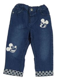 Tmavomodré rifle s Mickeym Disney