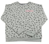 Sivo-čierna vzorovaná mikina s nápisom Primark