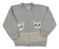 Sivá prepínaci mikina s mačkami