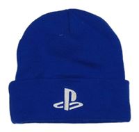 Safírová pletená čepice PlayStation