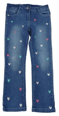 Světlemodré srdíčkované skinny rifle Topolino 