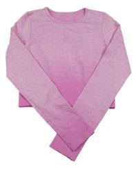 Růžové melírované sportovní elastické crop triko Primark 