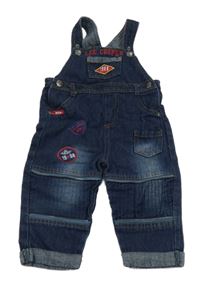 Tmavomodré laclové rifle s nášivkami Lee Cooper