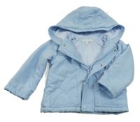 Svetlomodrá šušťáková zateplená bunda s kapucňou Zip Zap