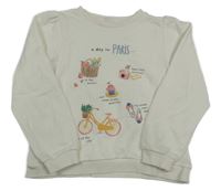 Bílá mikina s obrázky H&M