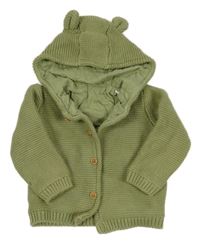 Světlezelený propínací podšitý svetr s kapucí M&S