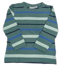 Khaki triko s proužky Stop+go