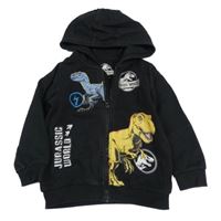 Černá propínací mikina Jurský Svět s kapucí 