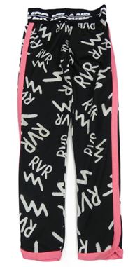 Čierne športové legíny s nápismi a prúžkami River Island