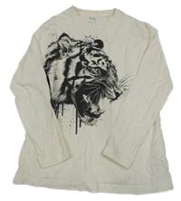 Bílé triko s tygrem C&A