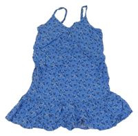 Modrá kvietkovana šatová tunika Tweens