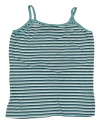 Světlemodro-bielo-tmavomodrý pruhovaný top Pocopiano