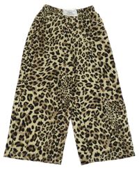 Béžovo-hnedé vzorované culottes nohavice Shein
