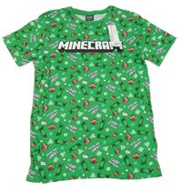 Nové - zelené melírované tričko s Minecraft PRIMARK