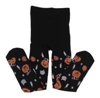 Černé halloweenské punčocháče s dýněmi Lupilu 